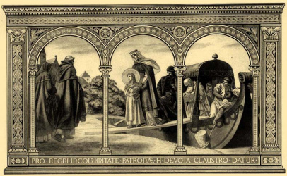 Szent Margit zárdába lép<br/>Székely Bertalan falfestménye