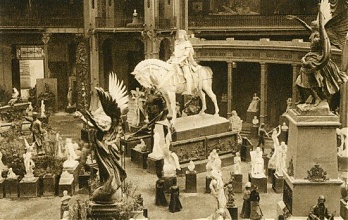 A Mátyás-szobor gipszmodellje a párizsi világkiállításon 1900-ban