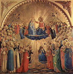 Fra Angelico firenzei festő: Mária koronázása (Uffizi, Firenze)