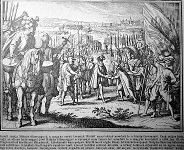 II. Rudolf Prága mellett átadja a magyar koronát Mátyásnak