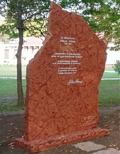 Jókai Anna emlékkő Berekfürdőn