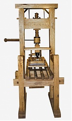 A rekonstruált nyomda, amivel a Biblia készült