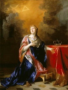 Nicolas de Largillière festményén Szent Margit, Skócia királynéja