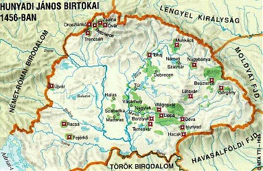 Hunyadi János birtokai 1456-ban