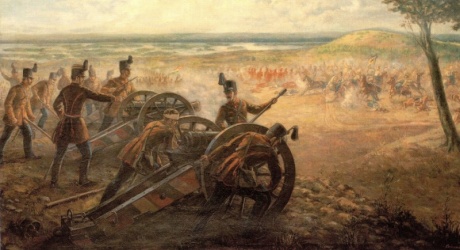 Magyar honvédtüzérek a pákozdi csatában - Domonkos Imre festménye