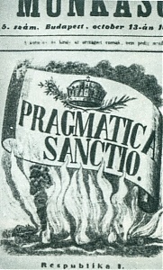 Egy szignálatlan fametszet, Pragmatica Sanctio cím alatt Táncsics lapjában
