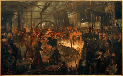 Adolph Menzel: Hengermű (olajfestmény, 1875)