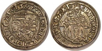 II. Ulaszlo 1490-1516 dénárja
