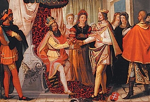 István és Gizella eljegyzése egy későbbi ábrázoláson