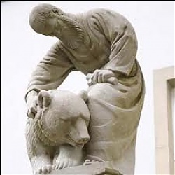 Szent Gál szobor a medvével