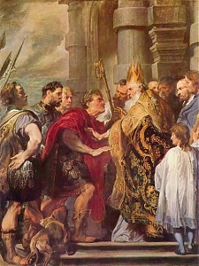 Anton van Dyck: Szent Ambrus és I. Theodosius császár