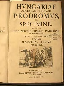 A Hungariae Antiquae et Novae Prodromus első oldala