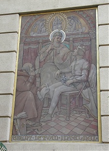 Szent István király 'Intelmeinek' állít emléket Budapesten ez a Bartók Béla úti freskó