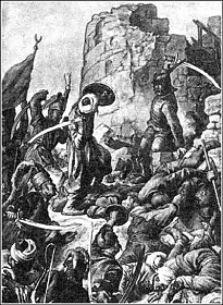 Drégelyvár ostroma Pándy Lajos festményén