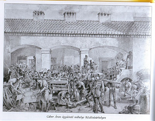 Turóczy Mózes ágyúöntő műhelye Kézdivásárhelyt (előtérben Turóczy Mózes és Gábor Áron)