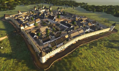 Kőszeg várának és védmürendszerének látványrajza