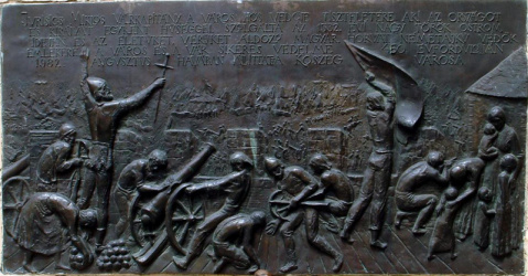 A kőszegi várban látható bronzból készült emléktábla